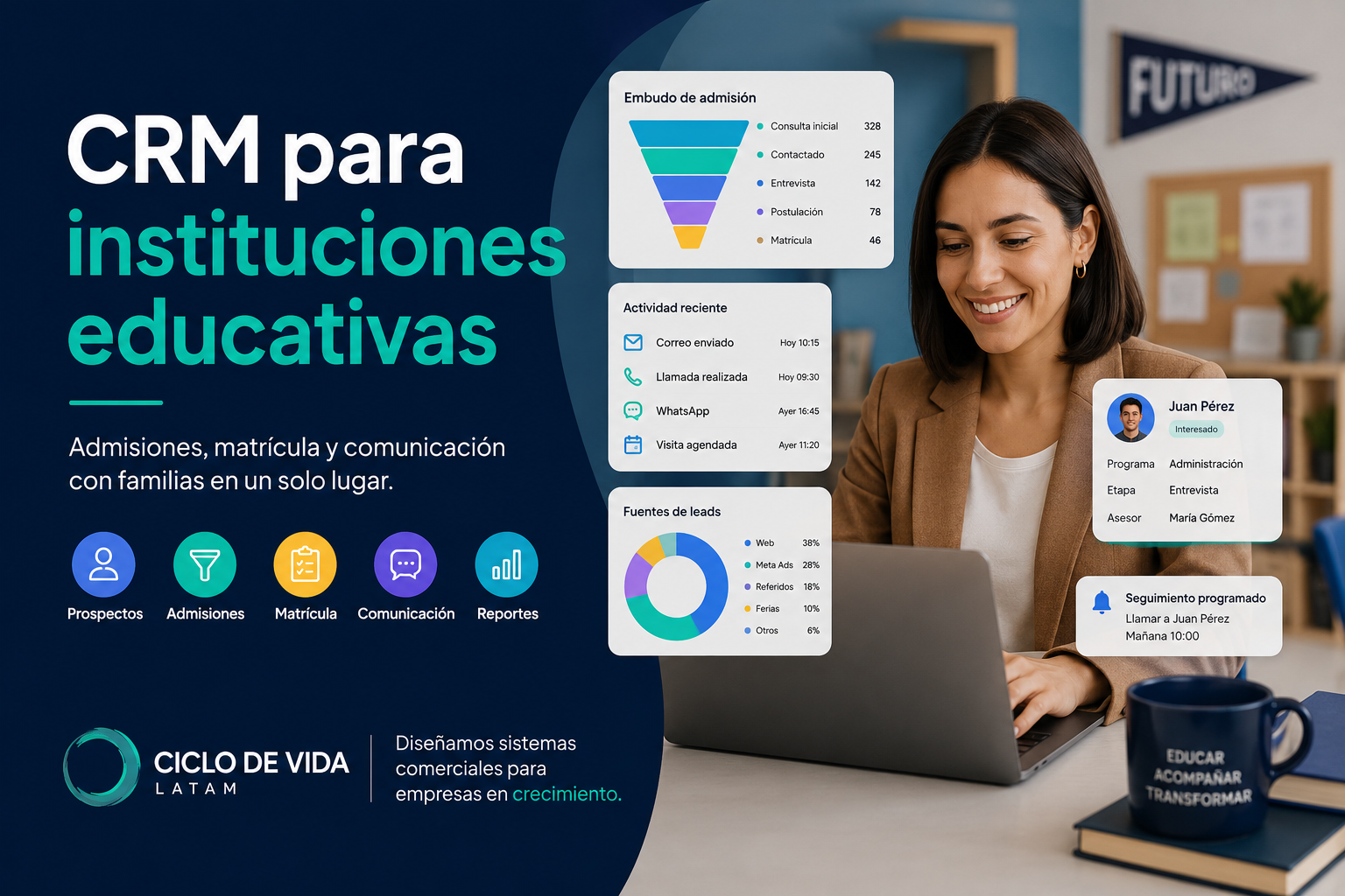 CRM para instituciones educativas: admisión y matrícula ordenada